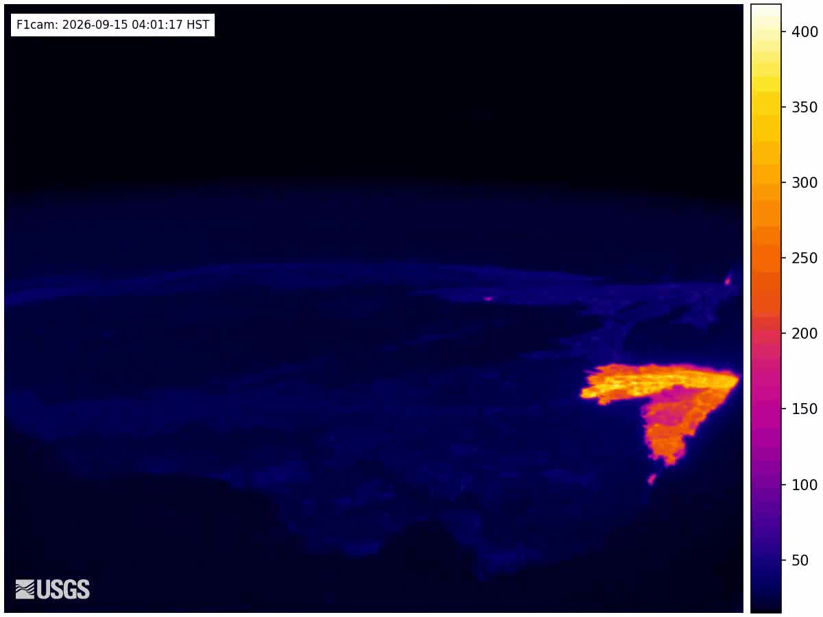 Colate reali riprese dalla webcam USGS al Kīlauea