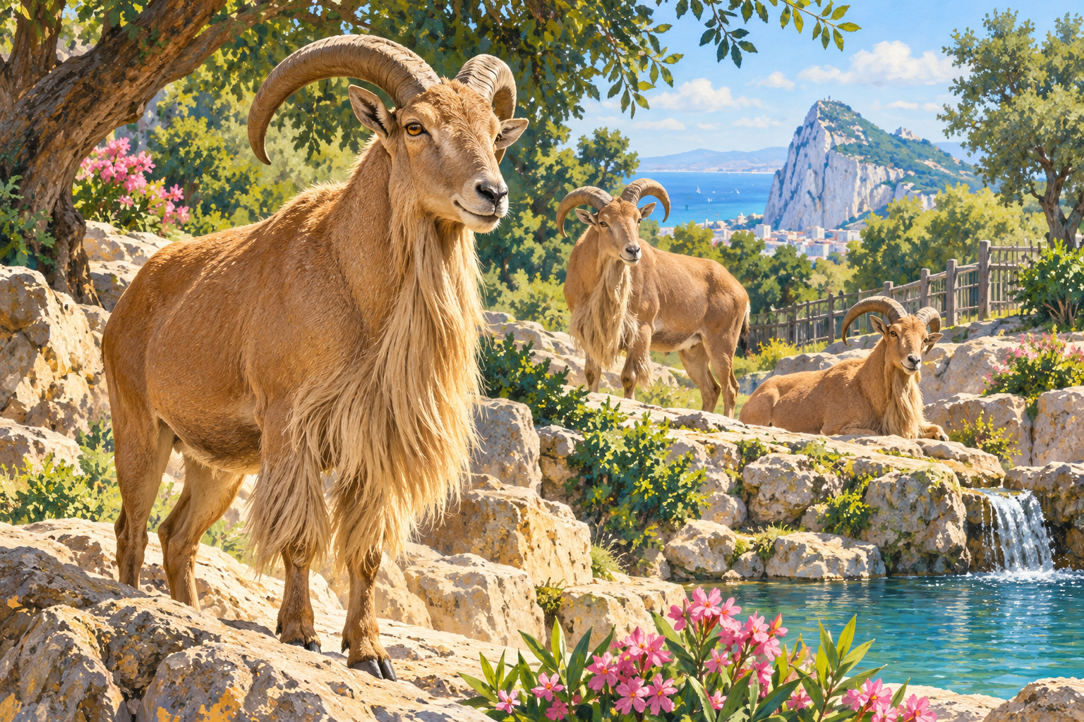 Illustrazione AI concettuale: non rappresenta gli animali reali dello zoo.